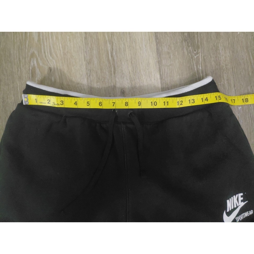 Nike Activewear Pants L Black Swoosh Embroidery Jogger Fleece Sportswear CLub - Picture 9 of 13